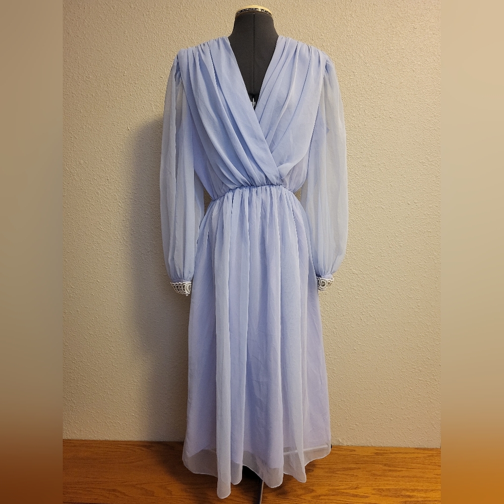 Vintage Andrea Gayle Light Purple Dress Size 16